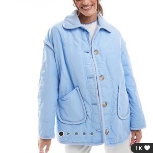ASOS Blue Puffer Quilted Jacket